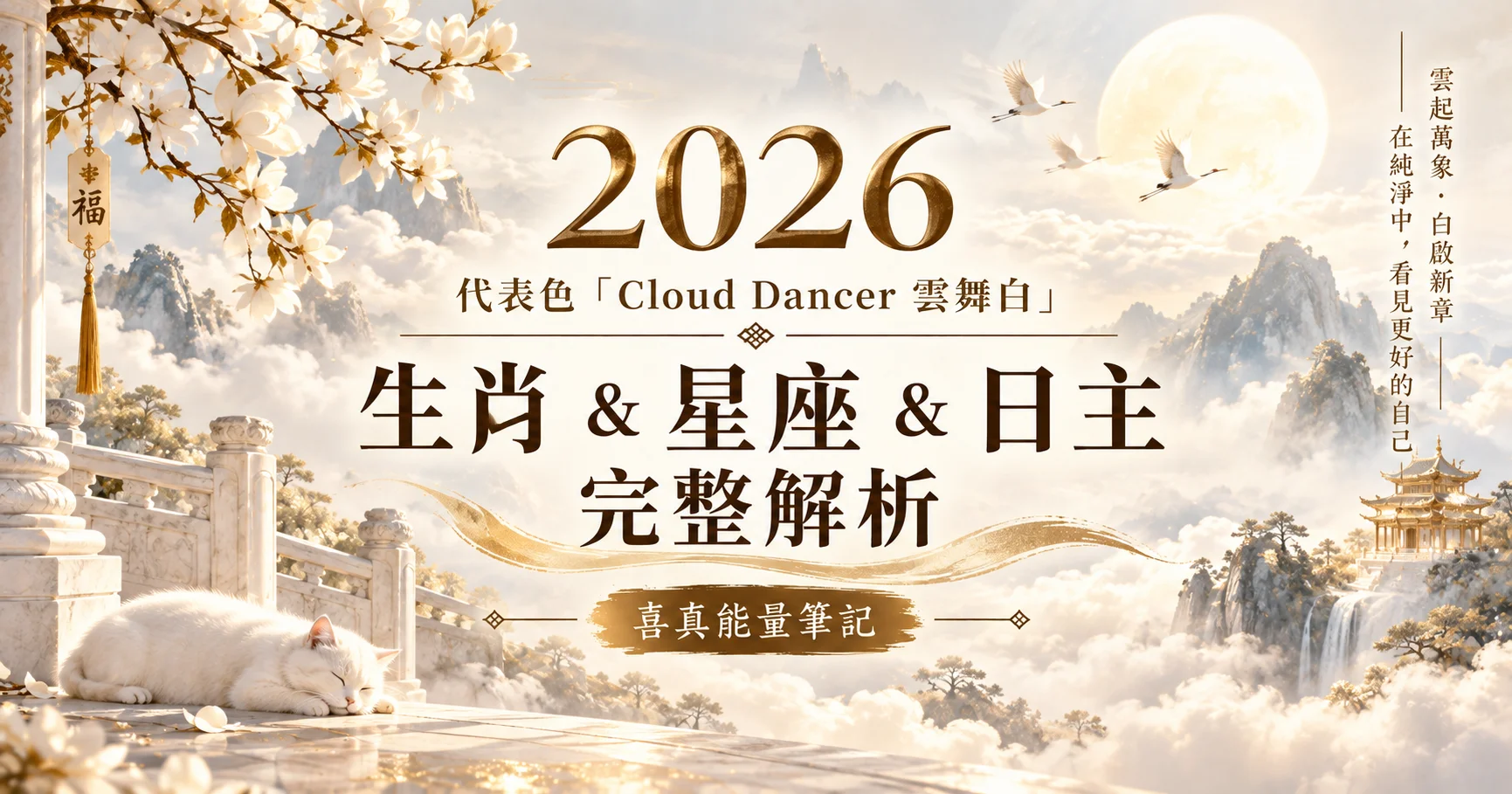 2026 代表色「Cloud Dancer 雲舞白」：生肖 & 星座 & 日主 完整解析