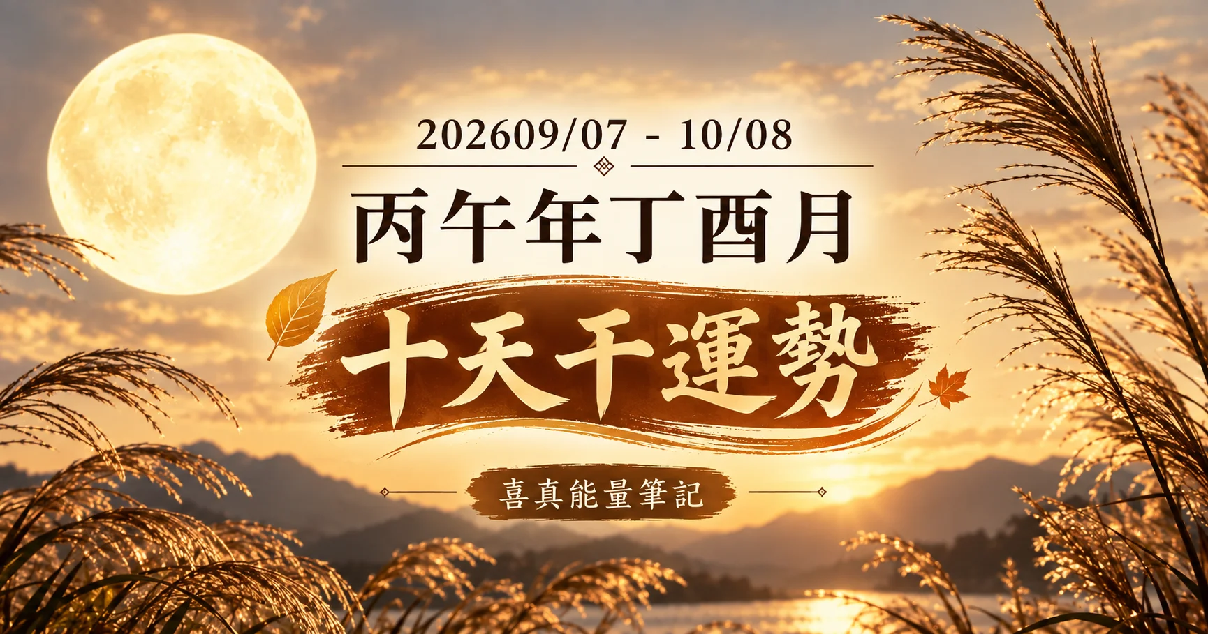 丙午丁酉（9月7-10月8日）【喜真月運】十天干運勢指南