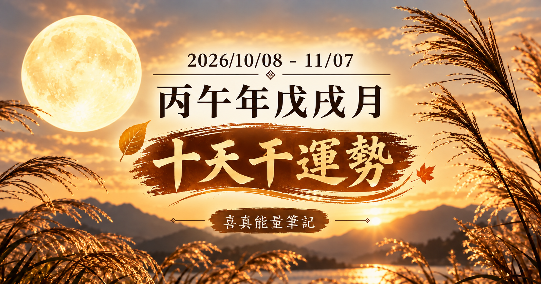 丙午戊戌（10月8-11月7日）十天干運勢指南｜喜真月運