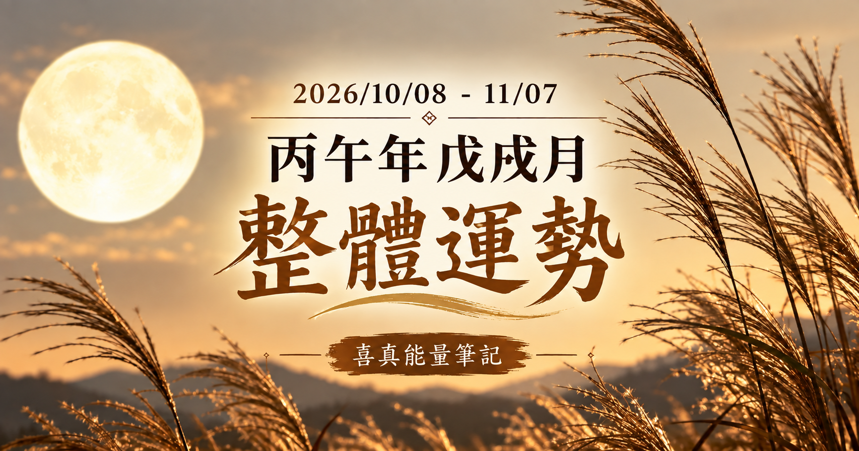 丙午戊戌（10月8-11月7日）火土燥烈，厚積入庫的沉穩月｜喜真月運